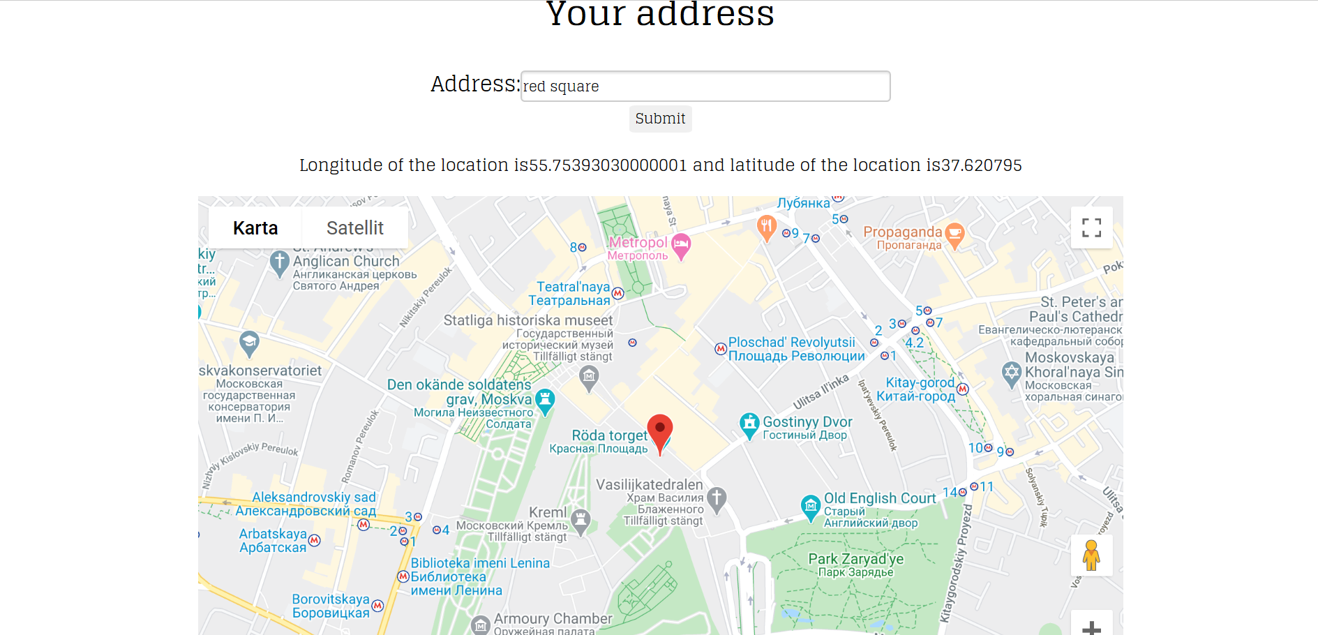 geolocation API