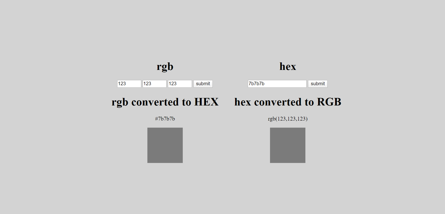 converting color rgb to hex and hex to rgb